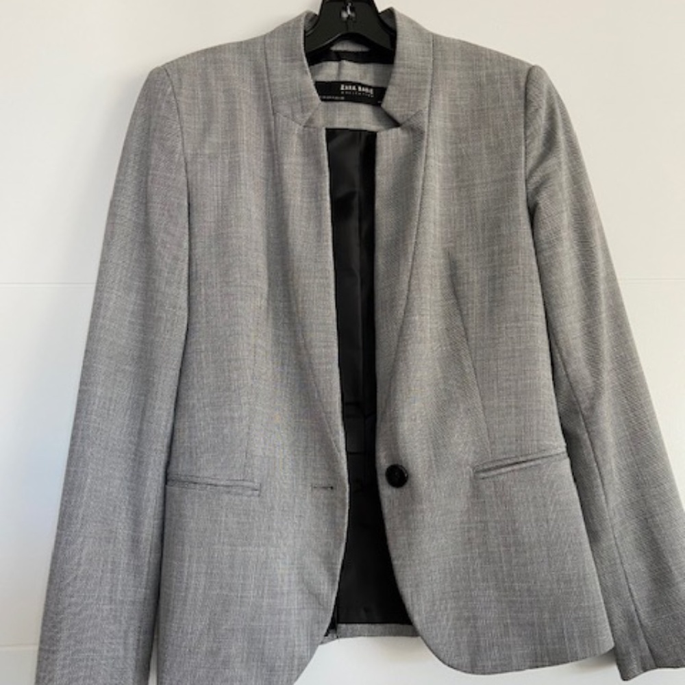 Zara Basic Heather Gray Blazer Tailored Size 4